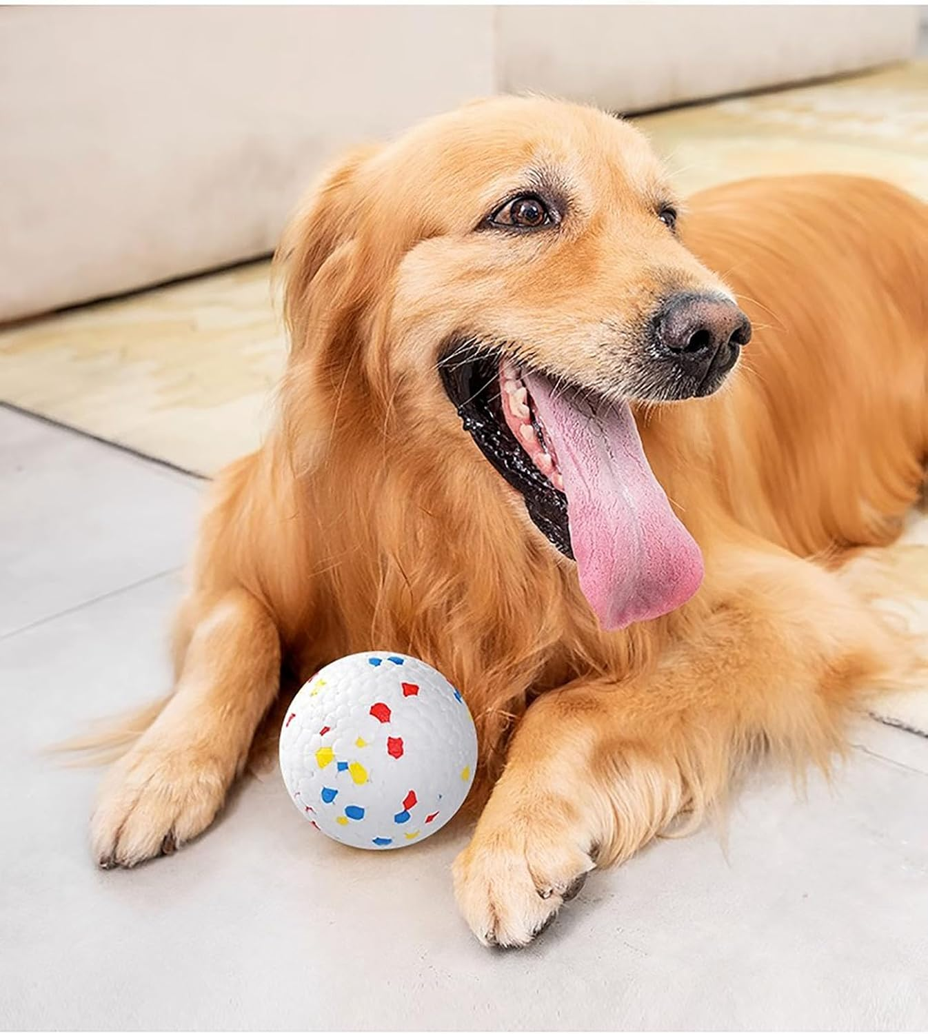 Dog Balls for Aggressive Chewers 2 Pcs, Dog Tennis Ball Toy 3 Inch Interactive Durable Dog Chew Balls image number 1