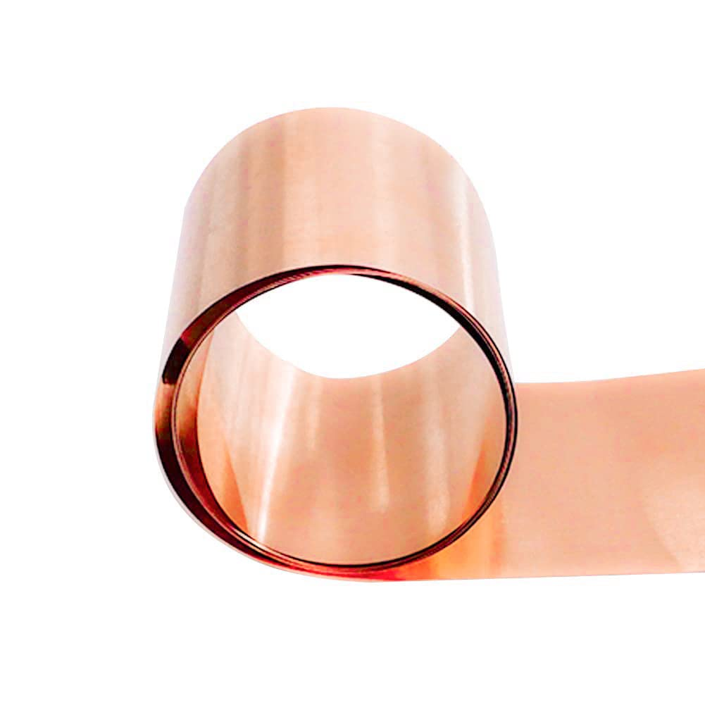 Tynulox Pure Copper Flashing 0.4Mm X 200Mm X 1M Copper Metal Sheet Roll Copper Strip for Jewelry, Crafts, Repairs, Electrical image number 3