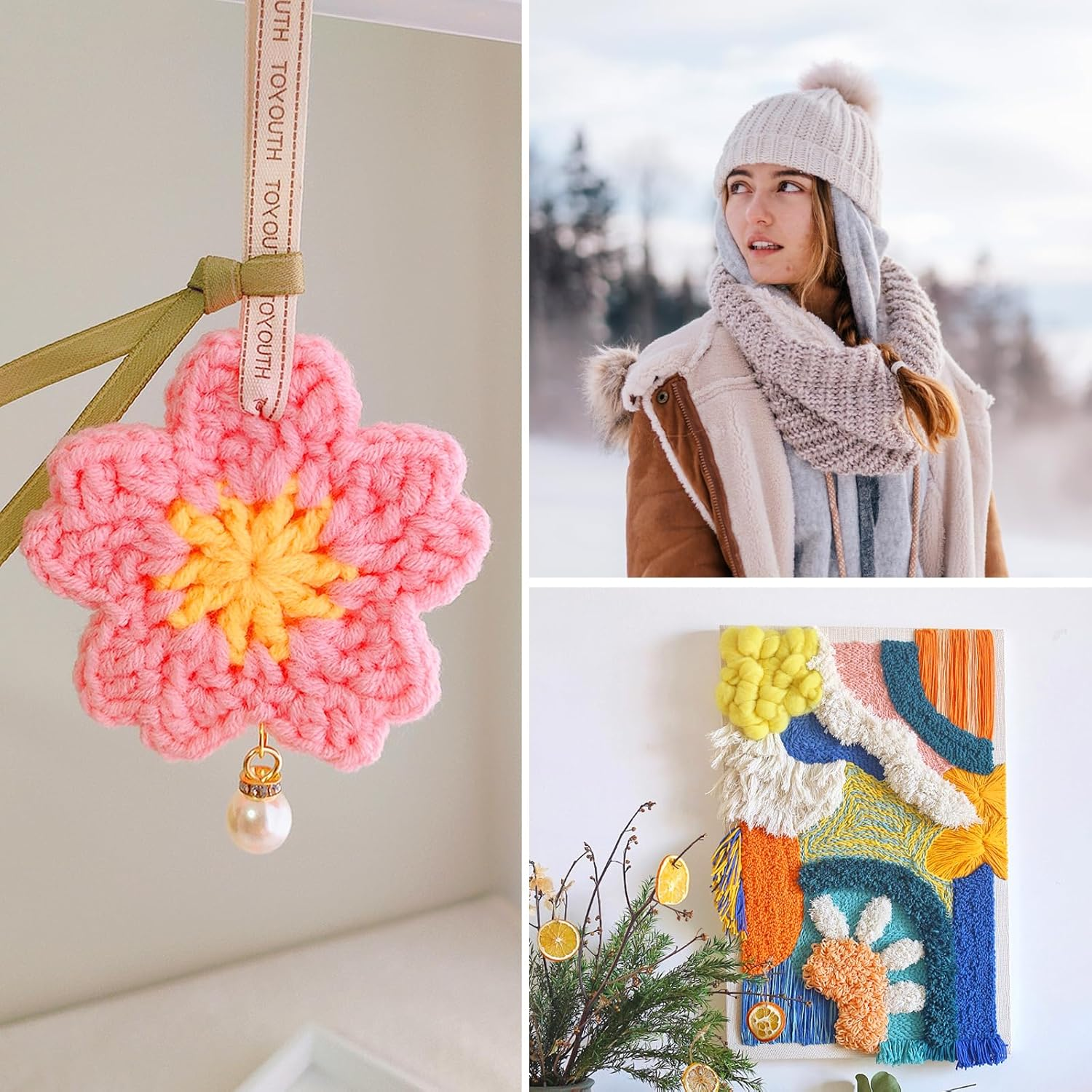 17PCS Yarn Needles Large Eye for Crochet, Crochet Kit with Big Eye Bent for Tapestry & Sewing Needle, Blunt Needles Wool Needles for Embroidery Tapestry Needle,Darning Needles for Yarn,Plastic Needles image number 2