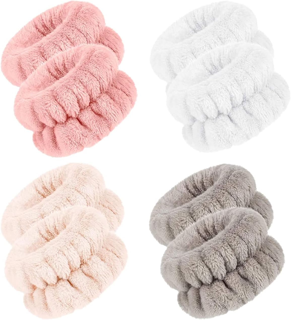 PMELCXD 4 Pairs Wrist Spa Bracelets Microfiber Washable Face Absorbent Bracelets for Women Girls Prevent Liquid Slipping down Your Arms image number 4