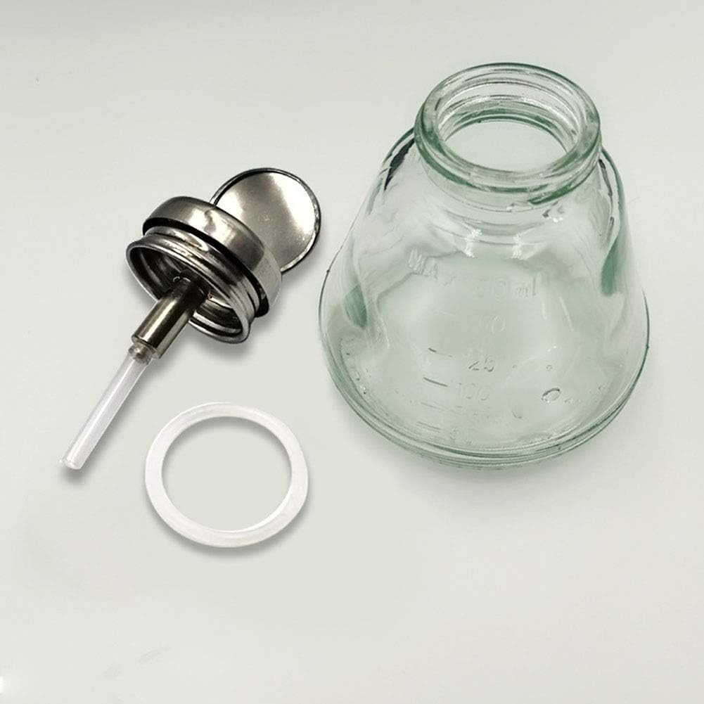 180Ml Empty Glass Bottle Push down Alcohol Pump Dispenser Liquid Bottle Container for Toner, Makeup Remover and Nail Polish Remover image number 2