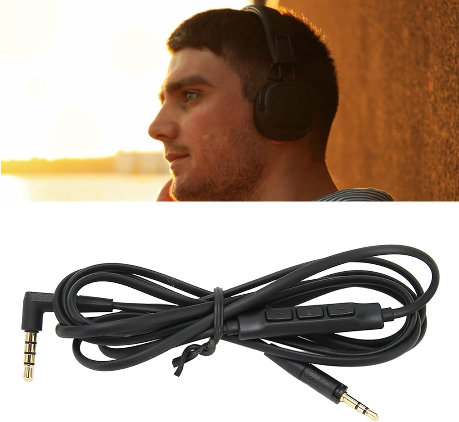 Replacement Headphone Cable with in Line Microphone Remote Volume Control for HD4.40, HD4.40BT, HD4.50, HD4.50BTNC, Hd4.30I, HD4.30G Headphones. image number 6