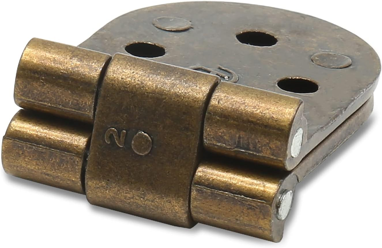 Piutouyar 4PCS Bronze Butler Tray Hinge, Heavy Duty Folding Flip Top Hinge 180 Degree round Edge Hinge for Folding Tables Sewing Machine Table Furniture Accessories 3.1Inch X 1.16Inch image number 1