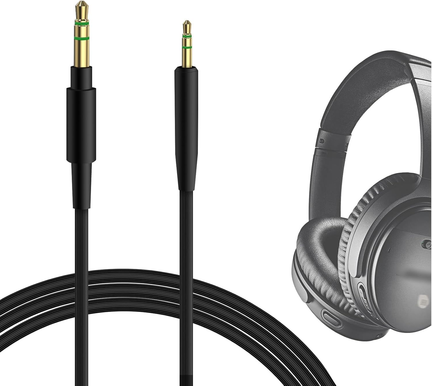 Geekria Audio Cable Compatible with Bose QC Ultra, Quietcomfort, QC SE, QC 45, QC 35 II, QC 35, Headphones 700 Headphones Cable, 2.5Mm to 3.5Mm Replacement Stereo Cord (4 Ft/1.2 M) image number 1