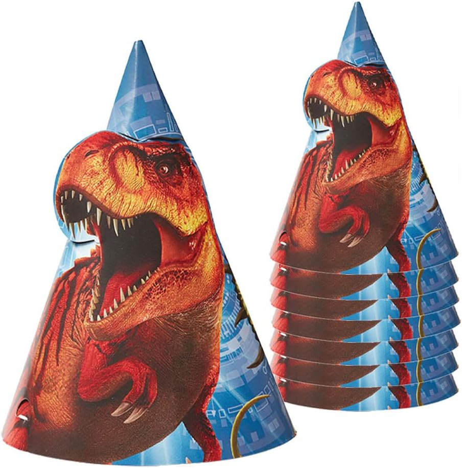 Jurassic World Cone Hats Paper Pack of 8