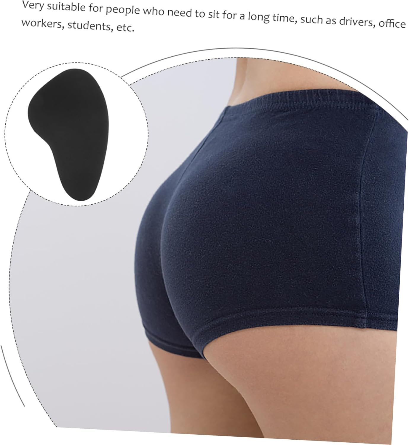 Butt-Lift Underwear Pads Hip Pads for Women Shaping High Waist Thick Sponge Inserts Postpartum Black image number 5
