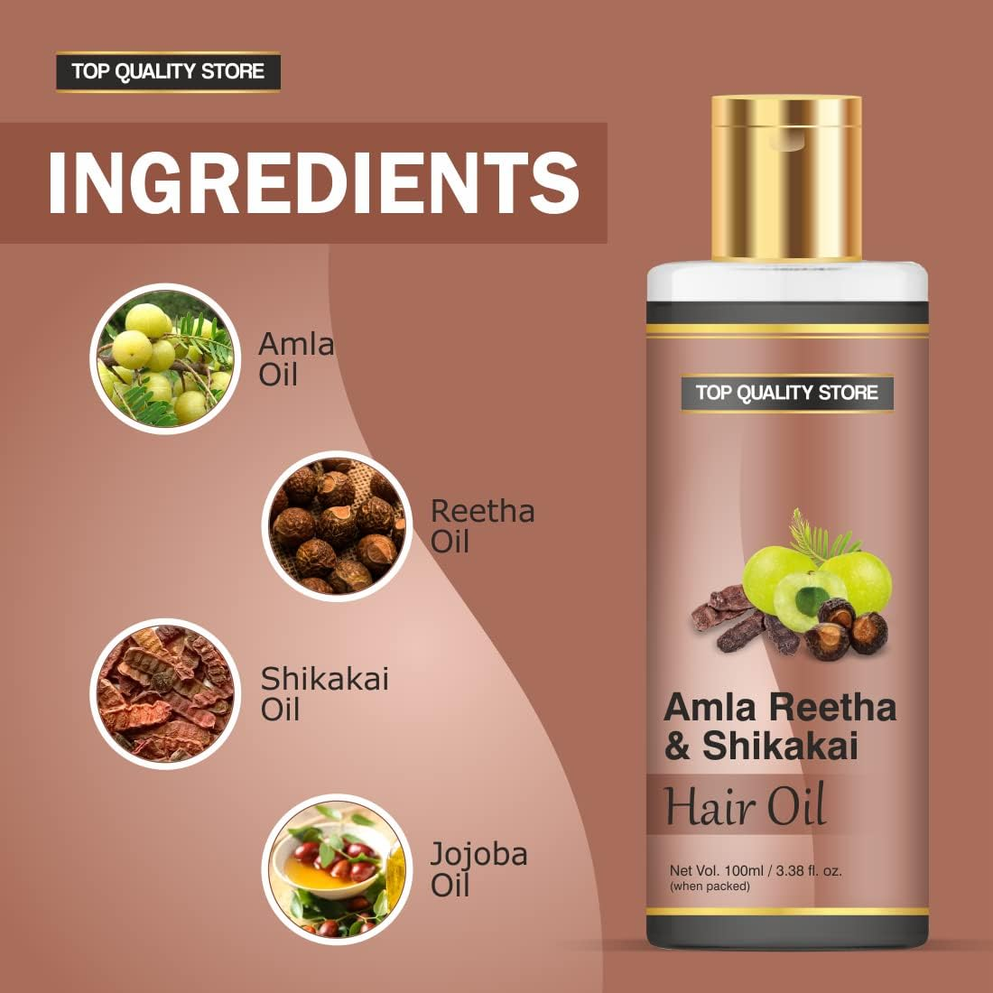 Top Quality Star Amla Reetha Shikakai Ayurvedic Natural & Herbal Hair Growth Oil image number 3