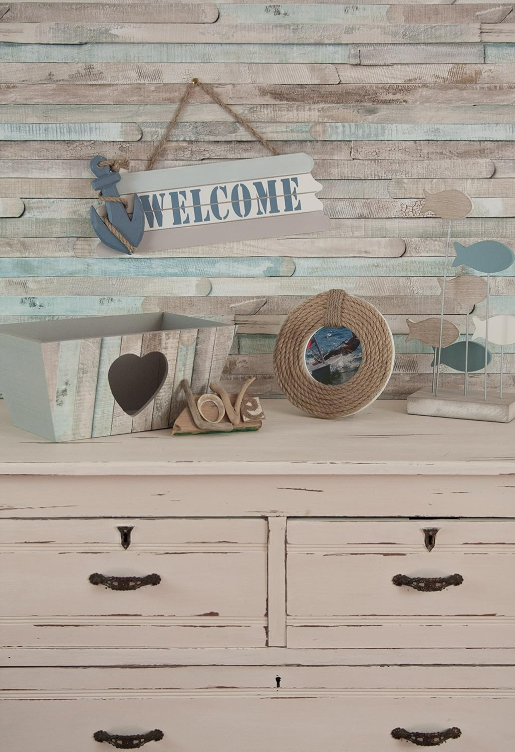 D-C-Fix 346-0644-4PK Decorative Self-Adhesive Film, Beach Wood, 17" X 78" Roll, 4-Pack image number 2