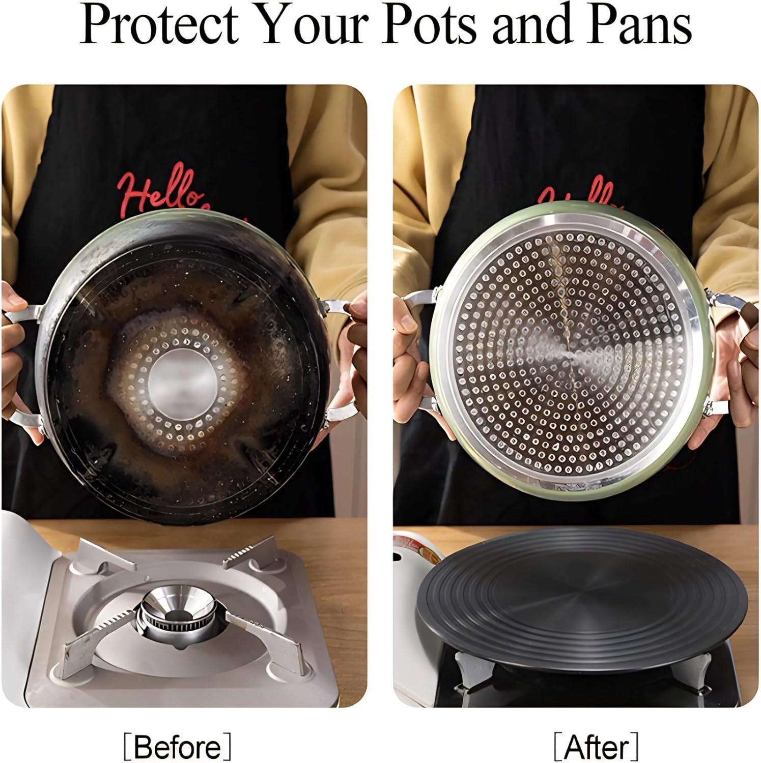 Heat Diffuser Plate Simmer Plate for Gas Stove Enhanced Heat Conduction Ware Heat Tamer,Energy Saving and Heat Preservation Ceramic Finish Heat, for Gas Stove Cookware Accessories image number 4