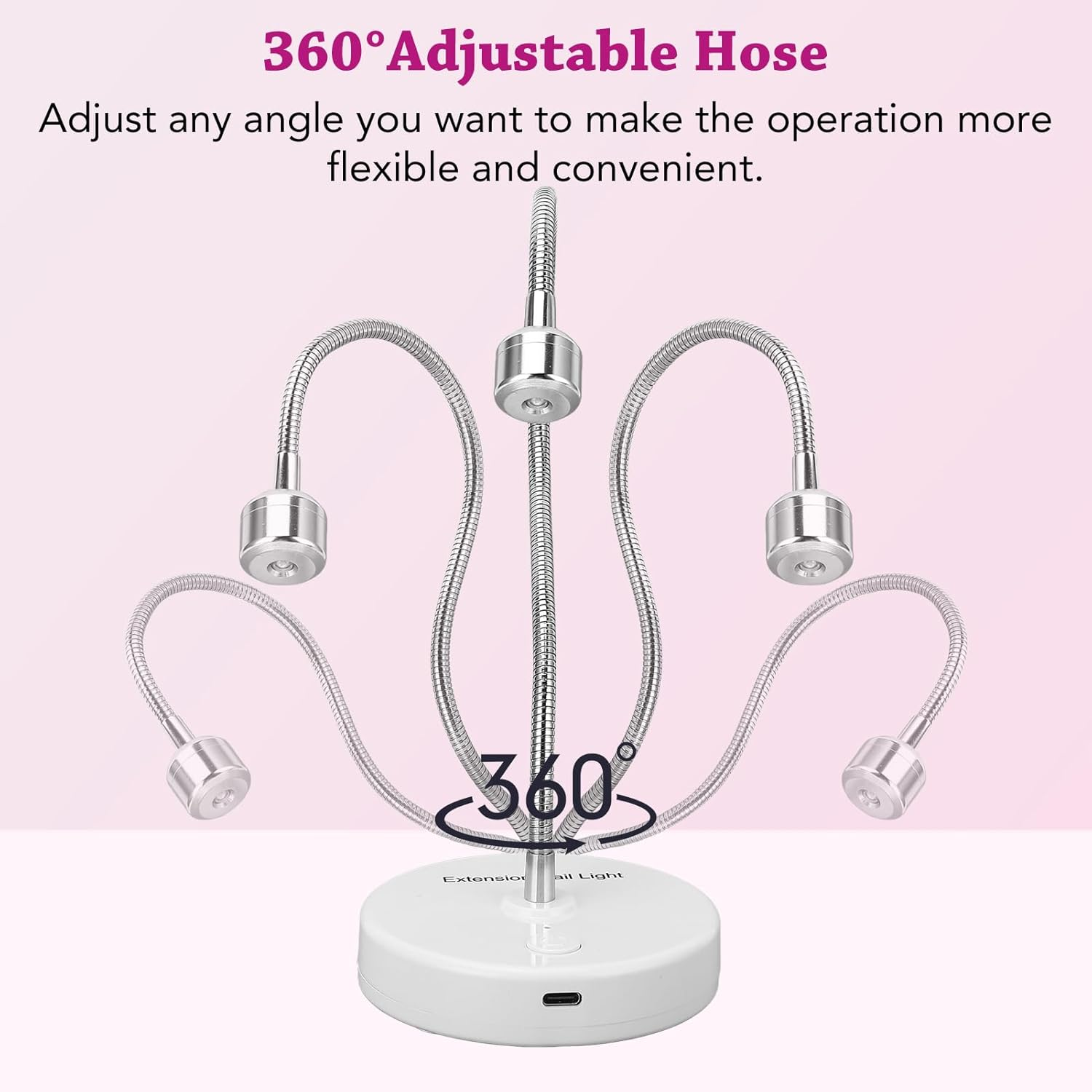 Diyeeni UV Nail Lamp, Gel X Nail Lamp Flash with Gooseneck, Portable USB Gel Dryer UV Light for Home DIY Manicure, 60S Tming, Built in 1000Mah Battery, 3W