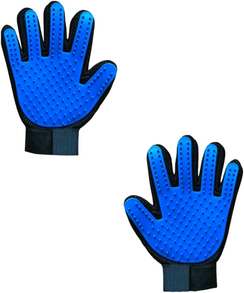 Pet Grooming Glove for Cats and Dogs, Deshedding Brush (Blue, Medium) image number 4