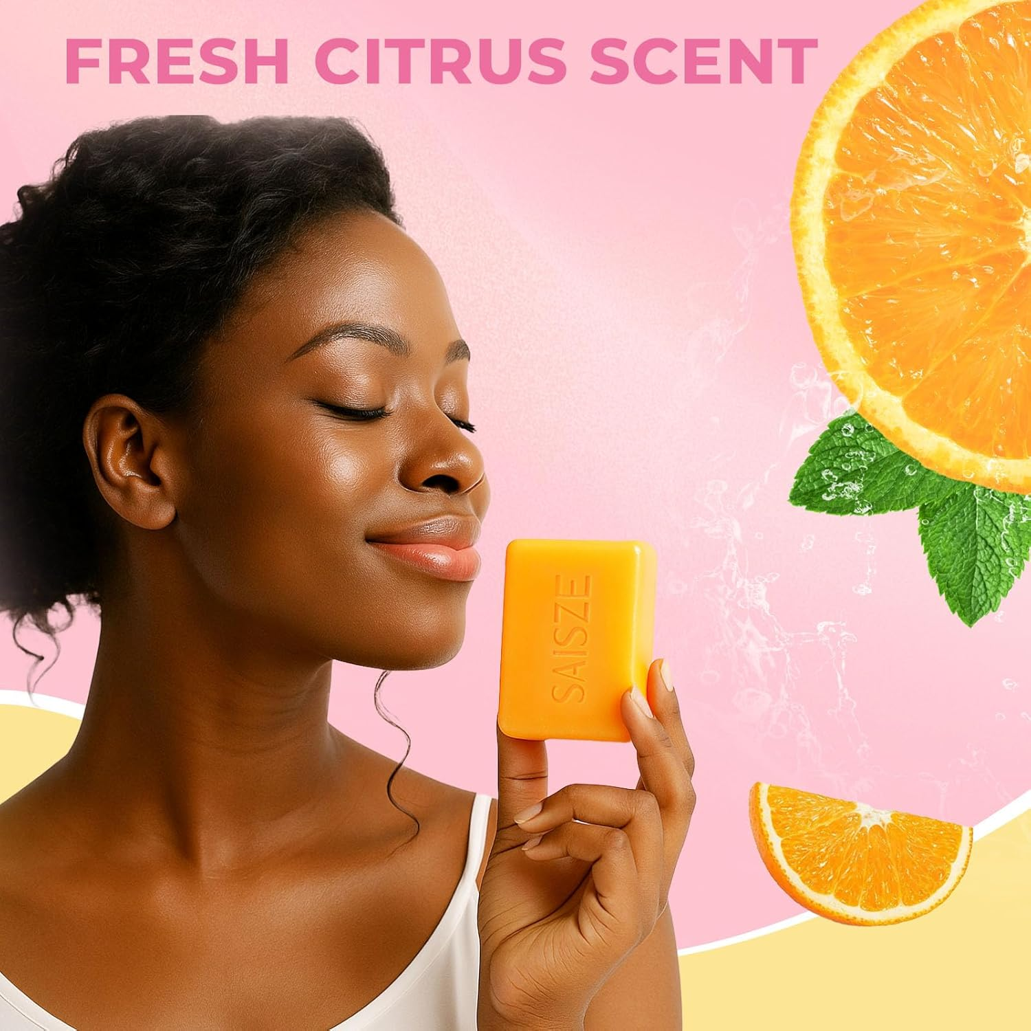 Kojic Acid Soap Bar, Turmeric Soap Bar, Fresh Citrus Scent, Gentle for Face and Body with Vitamin C, Shea Butter, Olive Oil, Collagen image number 6