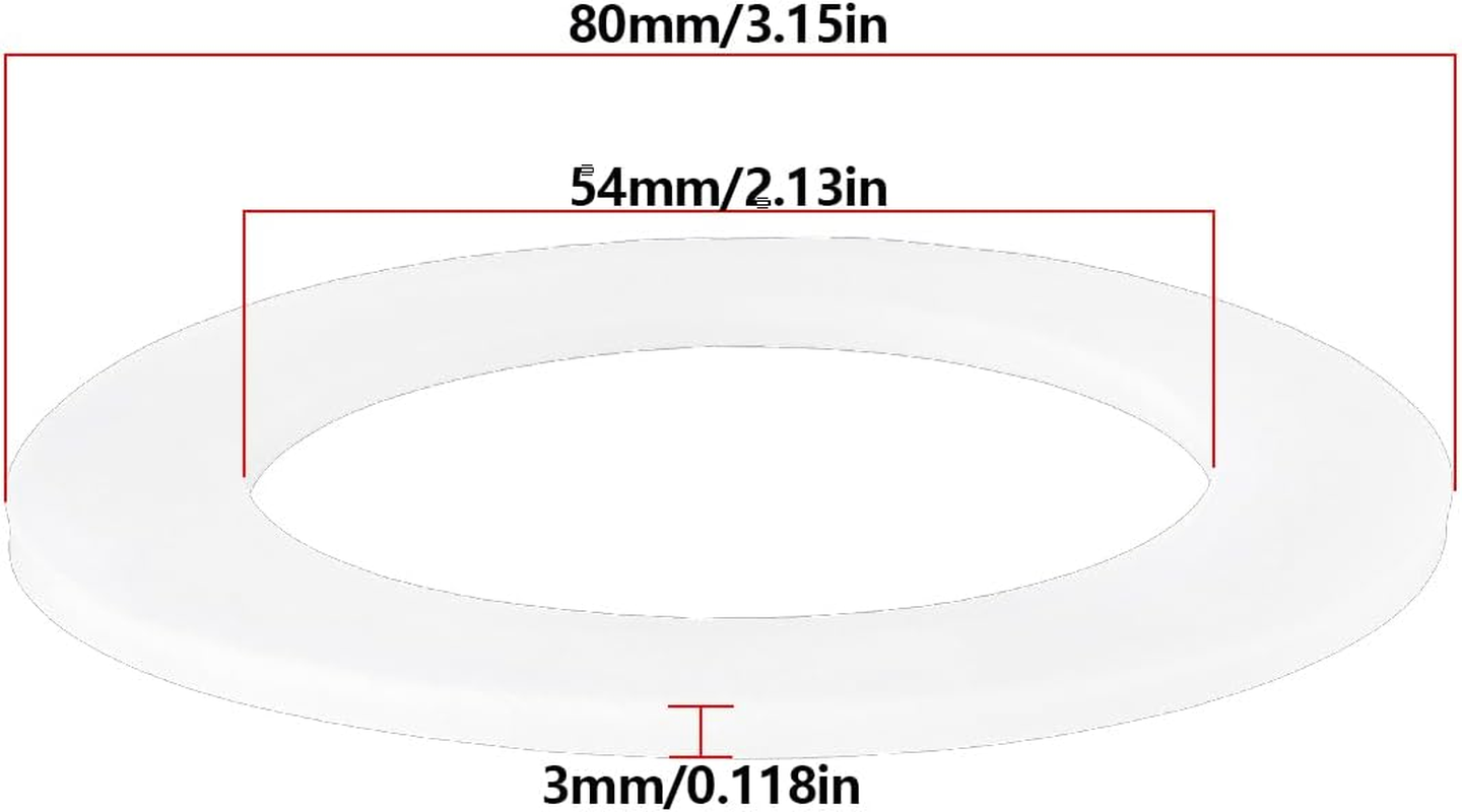 2 Pcs Silicone Flushing Valve Base Sealing Gasket Toilet Water Tank Seal 80X54X3Mm Compatible with Toto THU440-A THU451 10A-A White image number 5