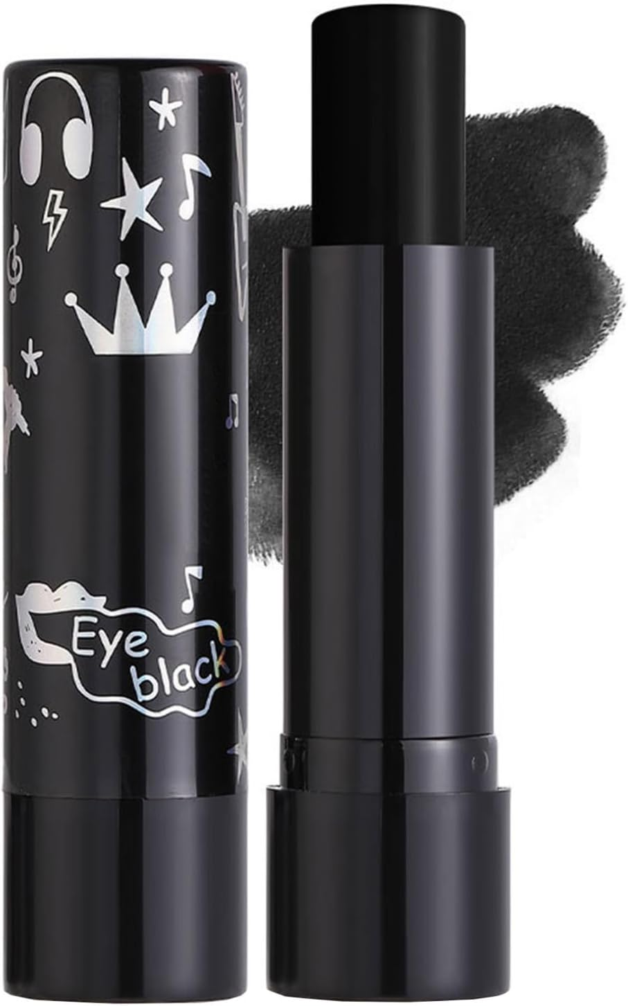 FEESHOW Intense Color Matte Lipstick 1PC Waterproof Transfer Proof Smudge Proof Lip Stain Creamy Rich Pigment Lipstick for Halloween Black One Size