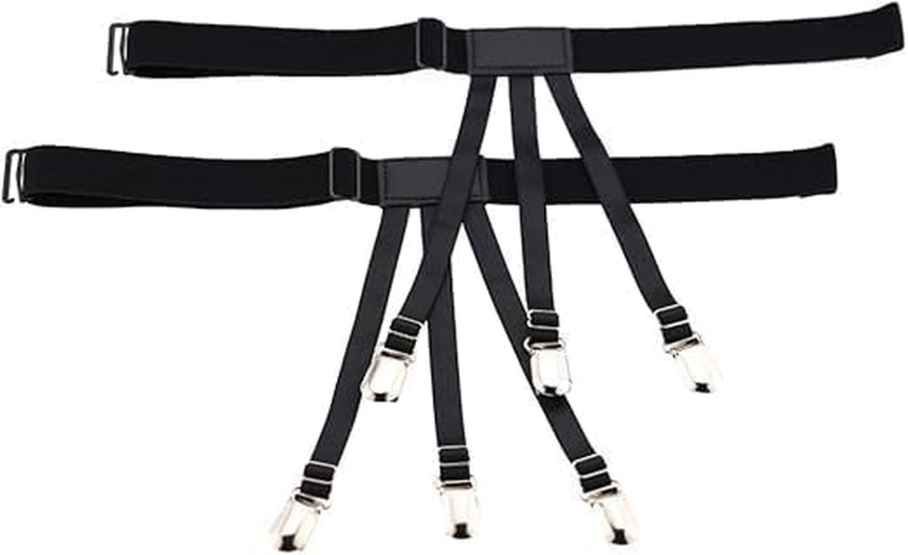 Shirt Stays for Men Adjustable Soft Elastic Garter Strap Mens Shirt Holders, Shirts Garters Suspenders Shirts Tuckers image number 2