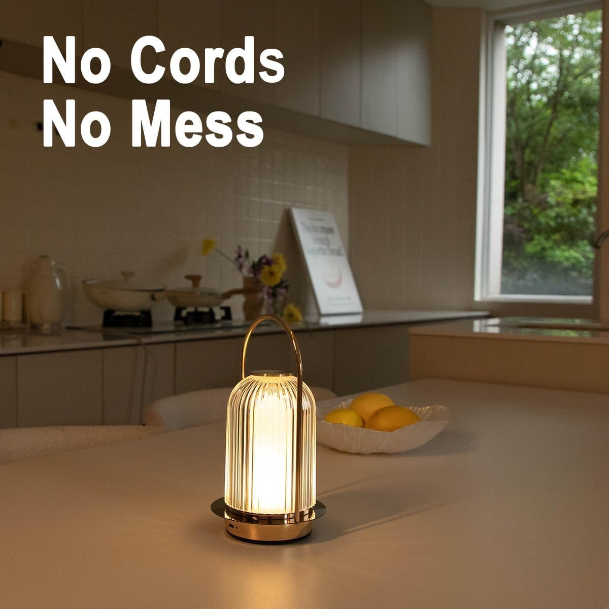 Cordless Table Lamp 2 Packs, Rechargeable LED Night Light with 3 Color Stepless Dimming, Battery Operated Ambient Lighting Bedside Lamp for Bathroom, Bedroom, Kidsroom, Outdoor, Restaurant