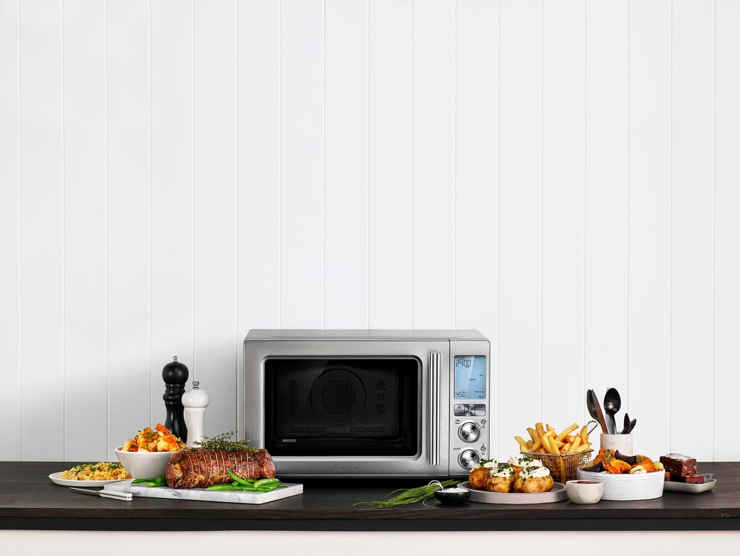 Breville, the Combi Wave 3 in 1 Microwave Oven, Brushed Stainless Steel, BMO870BSS4JAN1 - Brushed Stainless Steel image number 5