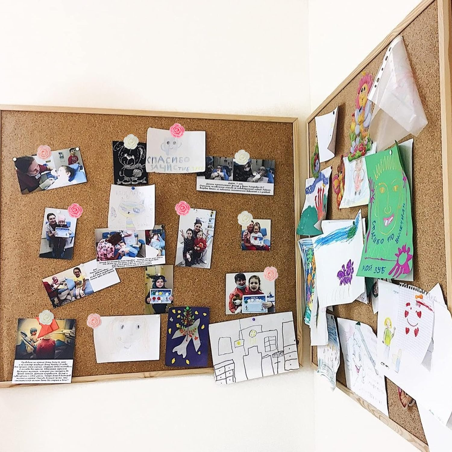 40Pcs Rose Theme Push Pins Rose Thumb Tacks Decorative Flower Cork Board Tacks for Bulletin Board, Photos Wall Maps and Other Offices Schools Supplies and Accessories, Resin&hellip; - Green,Transparent,Yellow image number 5