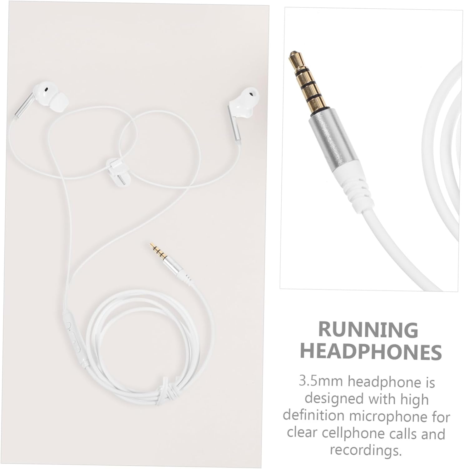 SHOWERORO Wired Sports Earbuds with High Definition Microphone Comfortable Secure Fit Running Headphones for Adults Compatible with Phones Tablets and Computers Design For image number 4