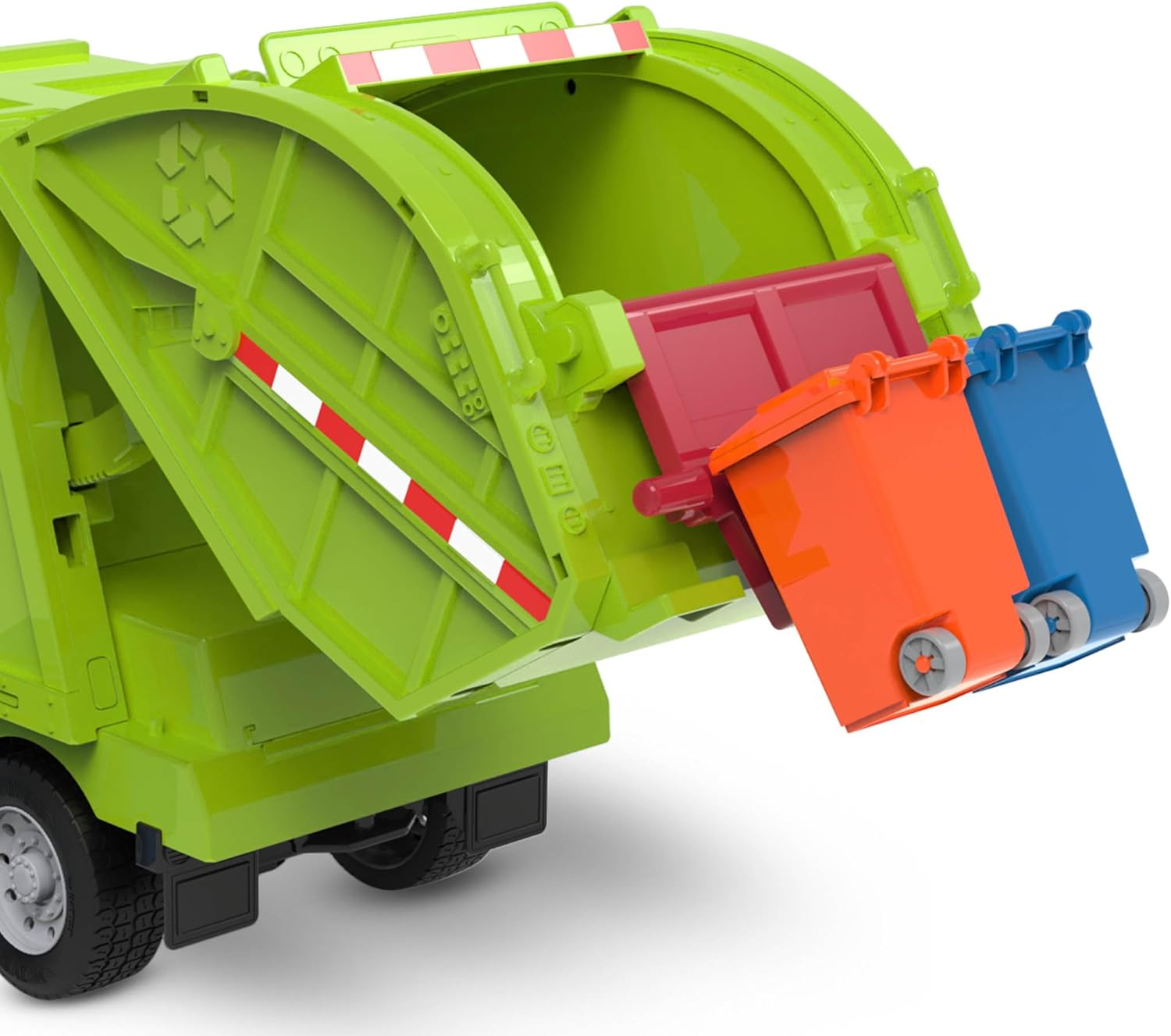 Driven by Battat &ndash; Large 17" Remote Control Recycling Garbage Truck Toy for Kids &ndash; Waste Management Vehicle with Lights, Sounds & Movable Parts &ndash; Educational Sanitation Truck for Boys & Girls Ages 3+