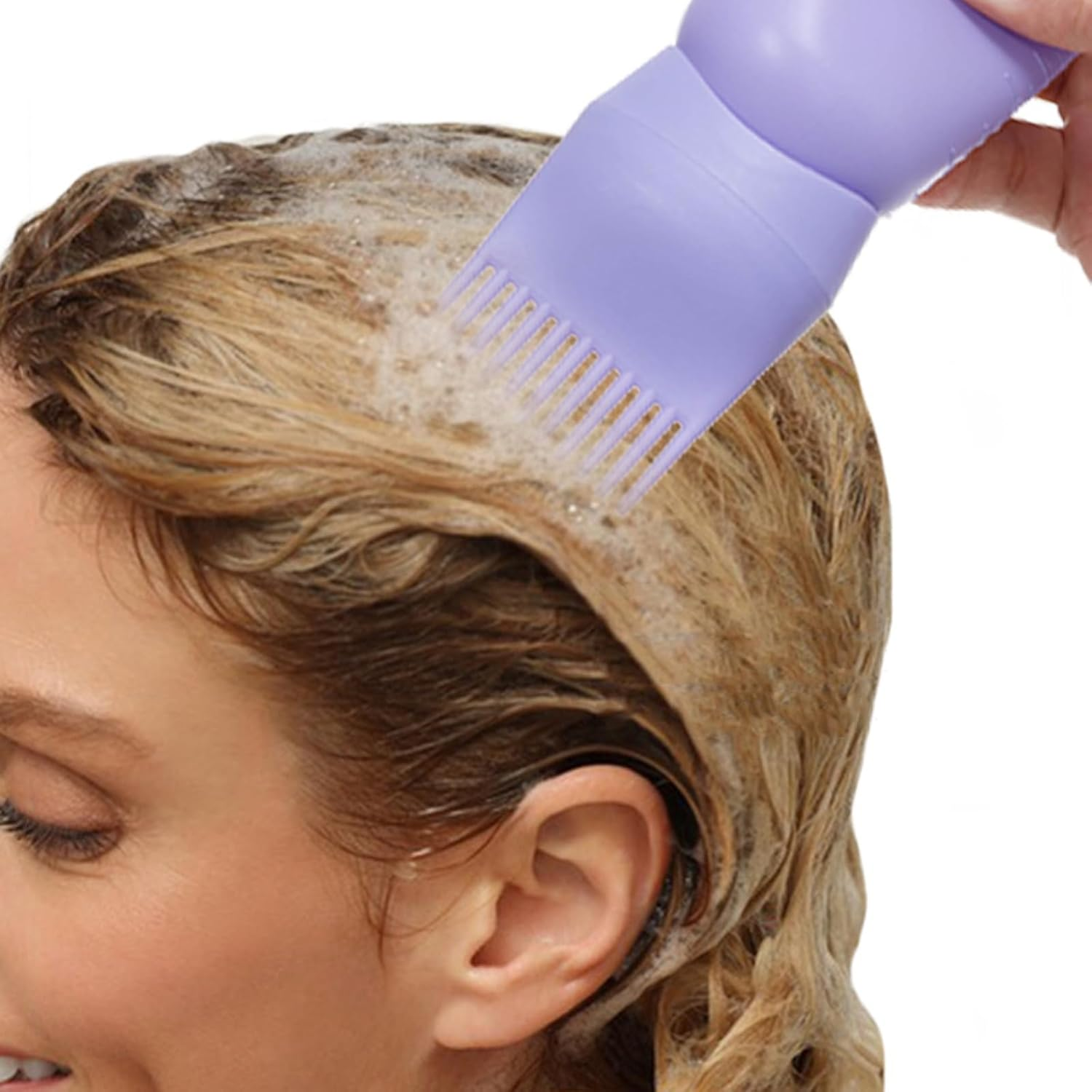 Melearch 3 Pieces Hair Oil Root Comb Applicator Bottle with Graduated Scale, Versatile Atomiser Bottles - Shampoo Bottle for Scalp Treatment in Salon at Home, Hair Colouring image number 5