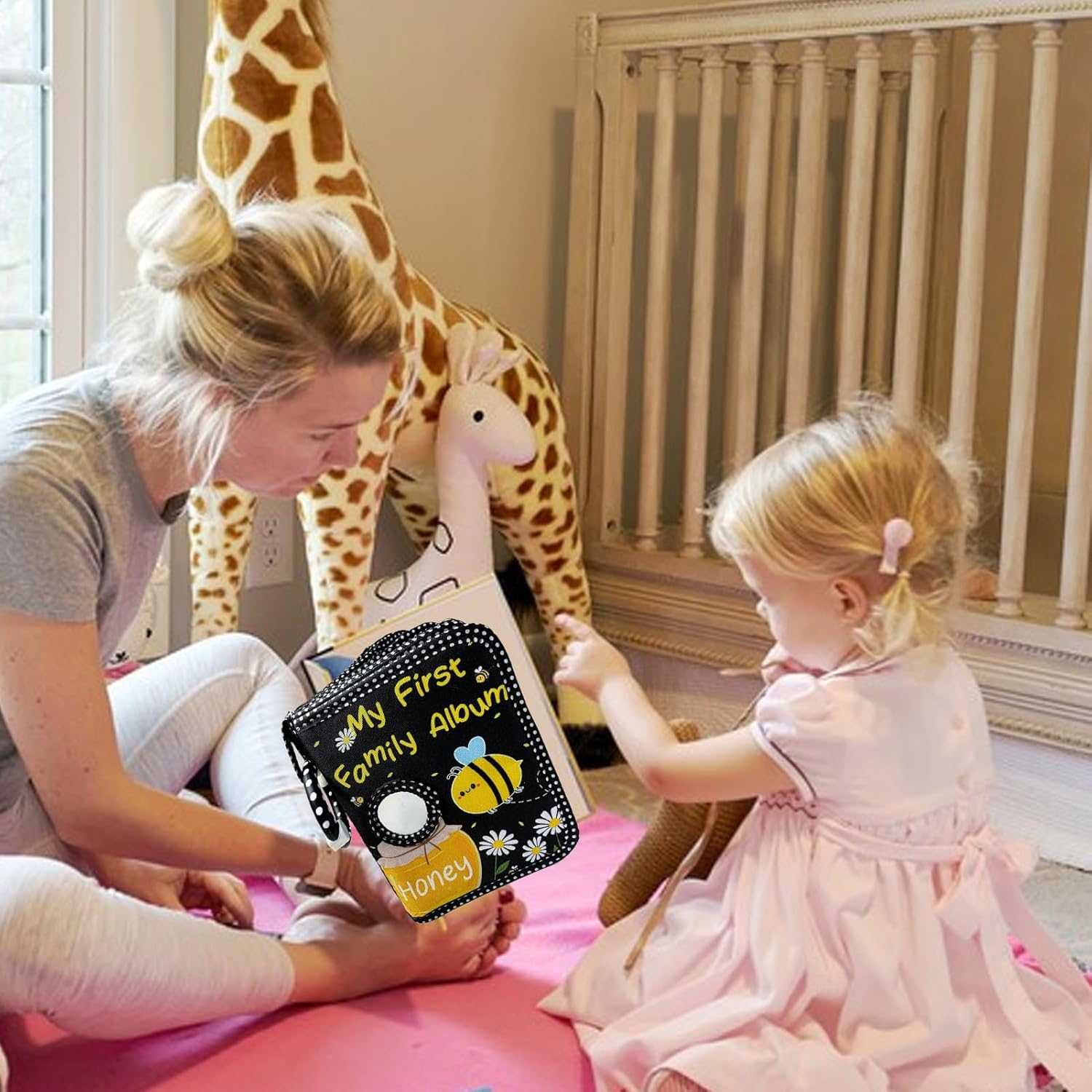 Soft Fabric Album - First Baby Picture Book Crinkle Design, Plush Memory Holder | Infant Photo Organiser Book, Sensory Baby Album Gift, Keepsake for Family Pictures image number 4