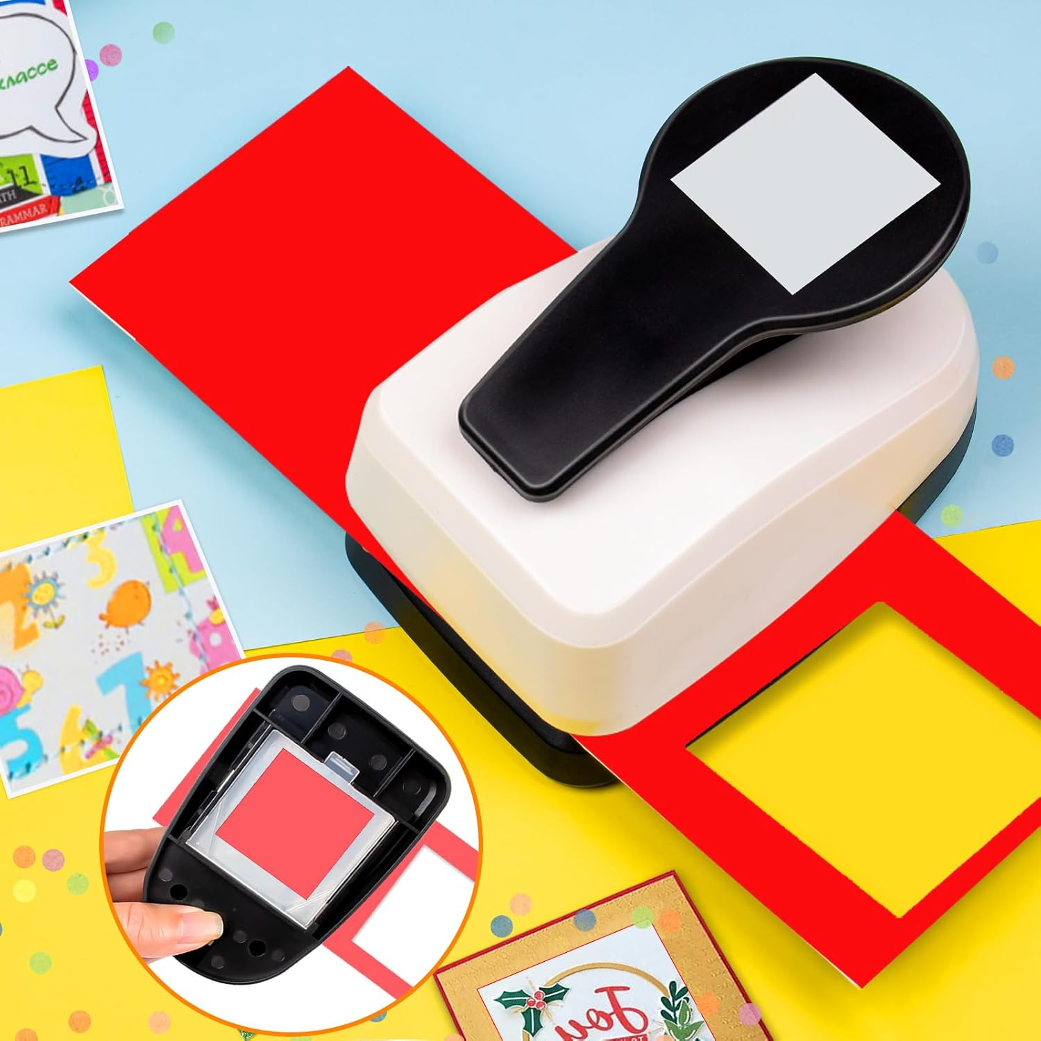 Square Punch 1.42 Inch Square Hole Punch Squares Craft Puncher Hole Punches for Crafts Squares Punches for Scrapbooking Cards DIY Arts Projects image number 2