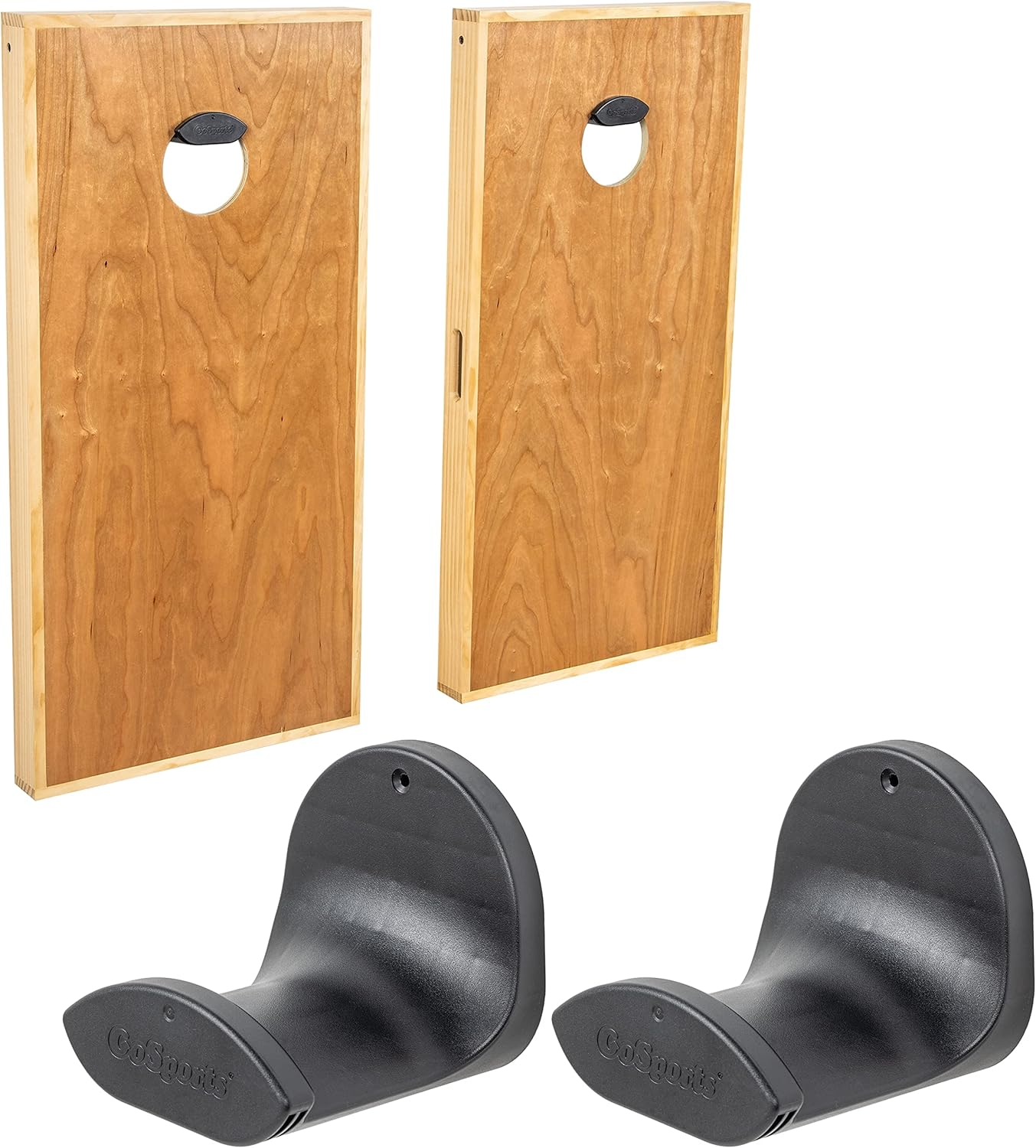 Gosports Wall Mounted Cornhole Board Hangers - Set of 2 - Includes Bean Bag Tote image number 2