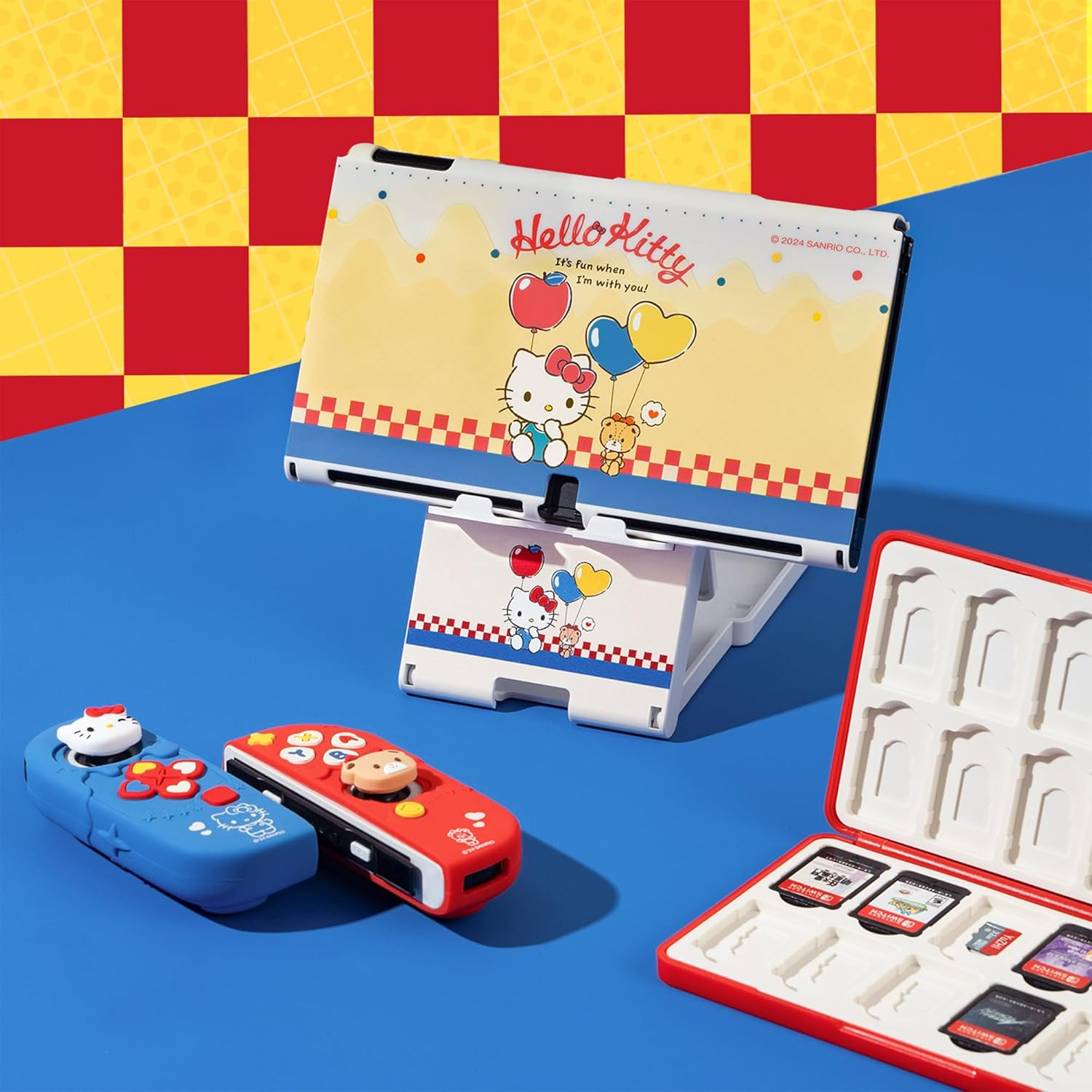 Kuitmor Switch Accessories Bundle for Switch:Carrying Case,Protective Case,Game Card Case,Screen Protector,Playstand,Thumb Grip Caps and More (For Switch OLED) image number 3