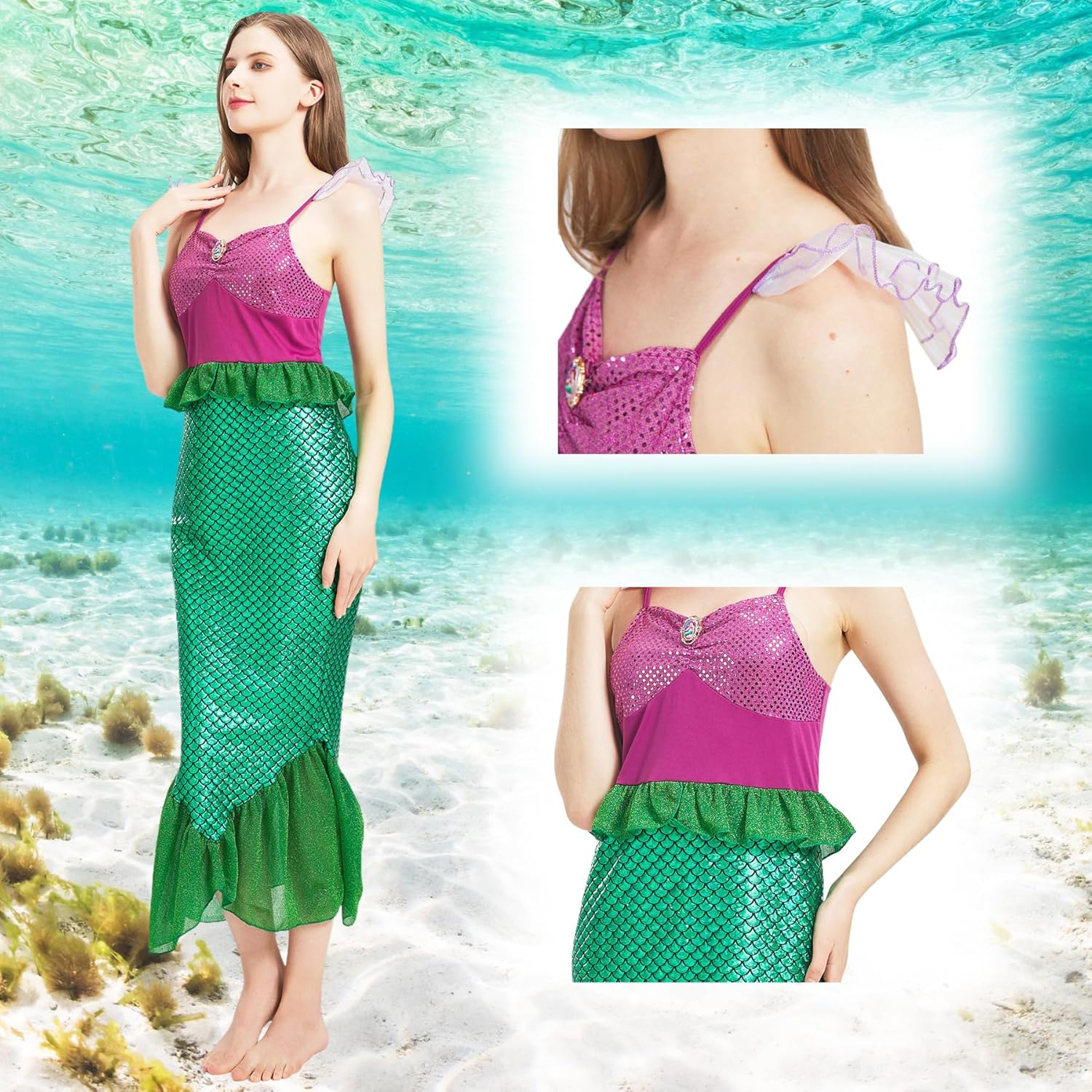 Womens Princess Costume Halloween Cosplay Party Dress up Role Play Outfits for Adult image number 2