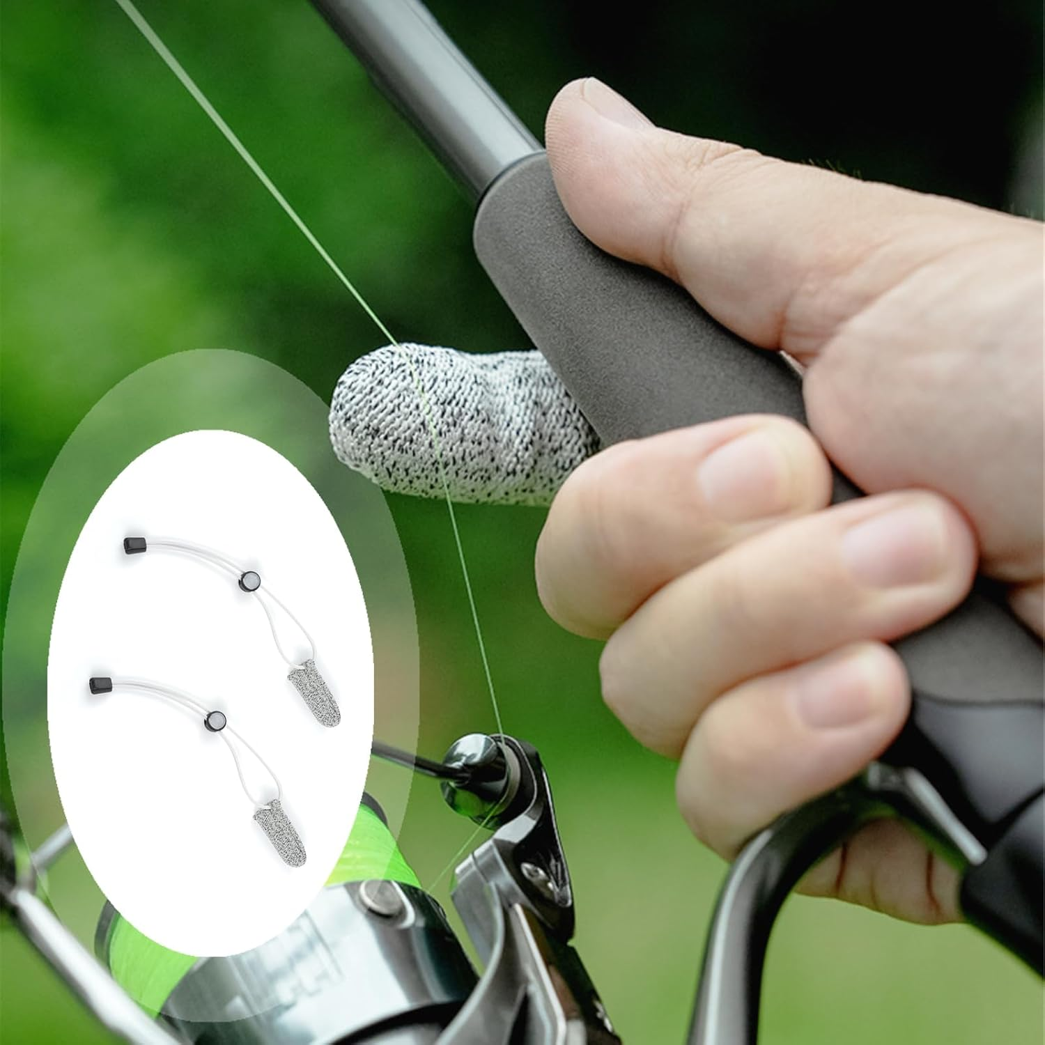 2 PCS Single Fishing Gloves Professional Finger Gloves Fishing Finger Protector Non-Slip Non-Scratch Fishing Gloves for Outdoor Fishing image number 6