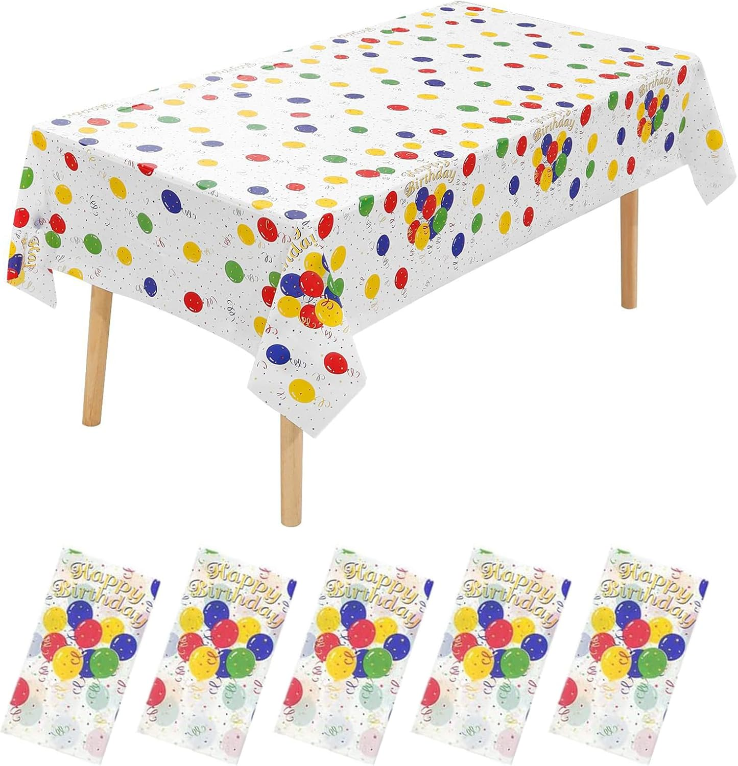 5 Pack Disposable Plastic Tablecloth,137X274Cm Gold Stamping Dot Rectangular Table Cloth,Suitable for Patio Barbecues, Weddings, Parties, Holidays, Cafeterias. (White and Gold)