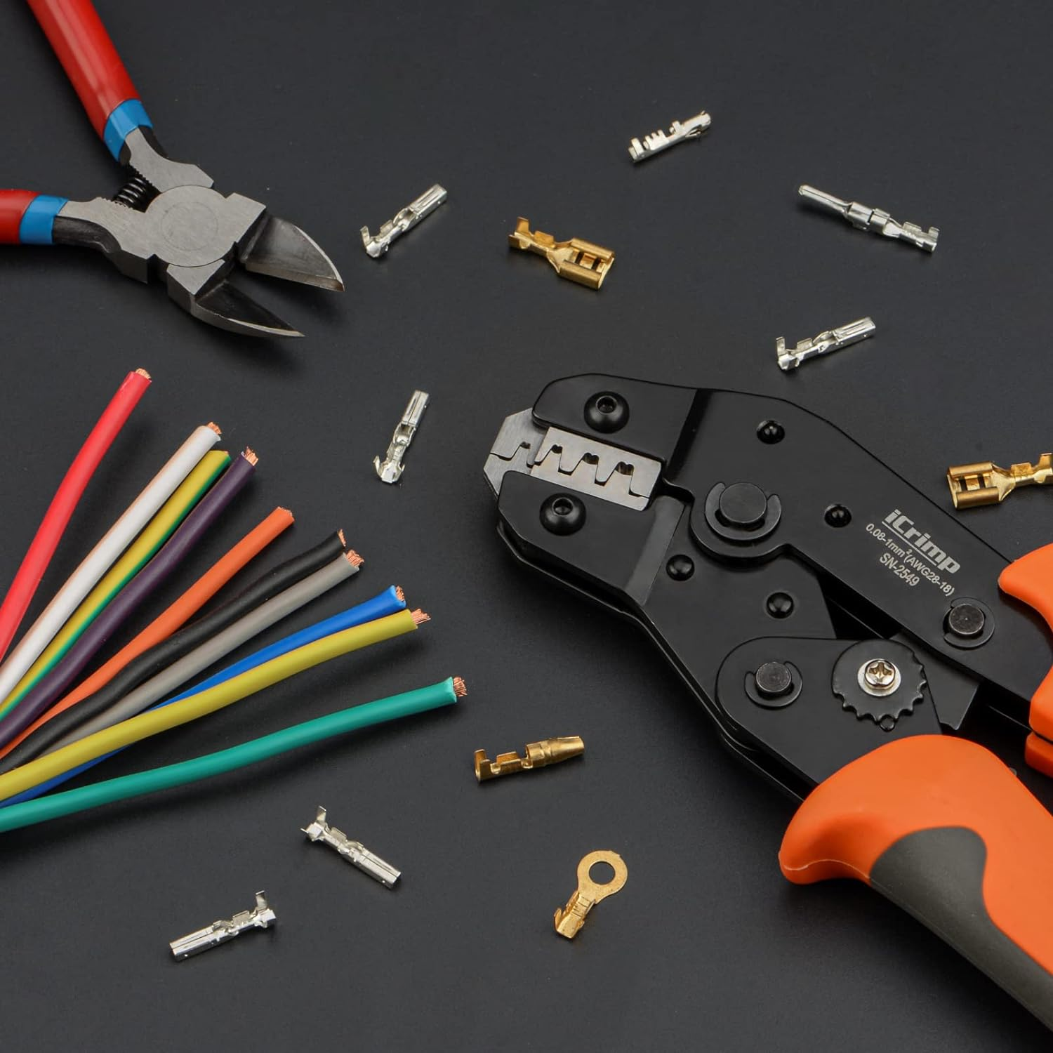 Icrimp SN-2549 Ratcheting Wire Crimping Tools for JST ZH 1.5Mm, PH 2.0Mm, XH 2.5Mm, VH 3.96Mm, JWPS 4.0Mm Pitch, Dupont 2.54Mm Pitch Open Barrel Terminals, AWG28-18 (0.08-1.0Mm&sup2;) image number 5