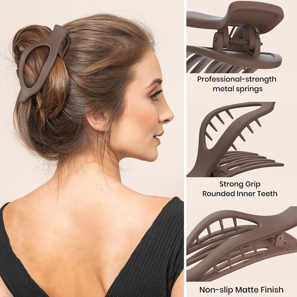 TOFBS Pack of 8 Elegant Hair Clips, Women'S Curved Duckbill Hair Clips, Neutral Colours, Hair Accessory, Everyday French Hair Clips for Sports, Home, Going Out, Party image number 3