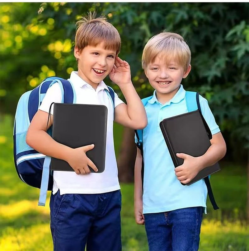 Trading Card Binder with Sleeves, 4 Pocket Baseball Card Holder, Sports Card Folder Collectible Trading Card Albums Fits 400 Cards with 50 Removable Sleeves Black image number 4