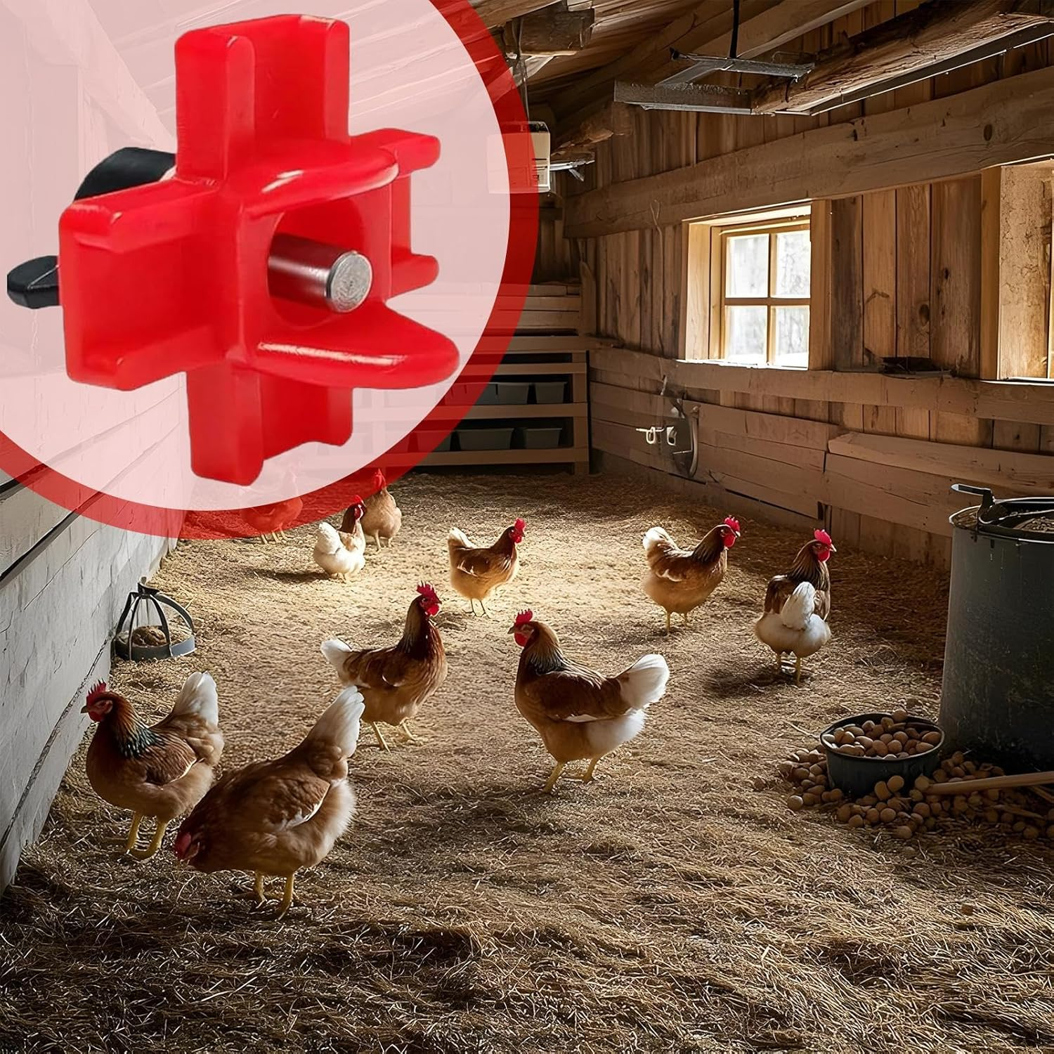 Auto Chicken Waterer - Poultry Watering System for Chicken Coop - Leakproof Water Dispenser with Drill Bits Horizontal Chick Feeder for Bird Quail Farm image number 4