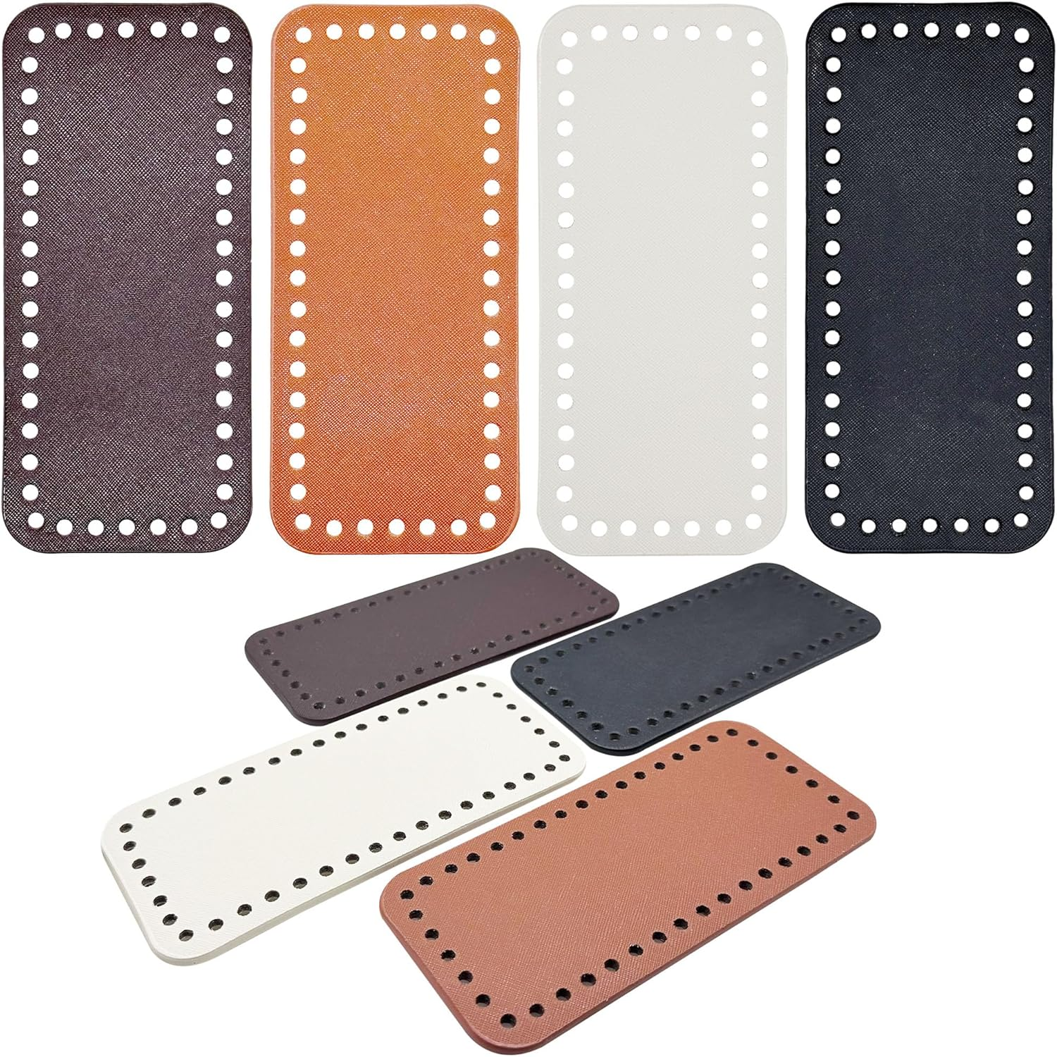 4 Color PU Leather Bag Bottom Base Crochet Bag Bottom, Rectangle Knitting Crochet Bags for Bags, DIY Shoulder Bag Accessories, Purse Making Supplies, 18 X 8Cm