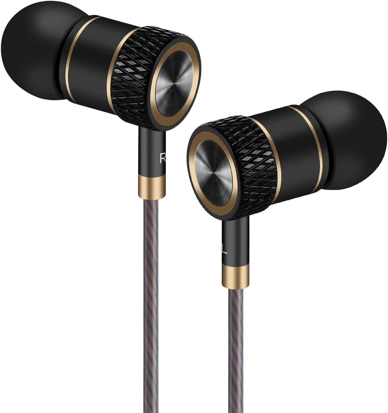 Headphones High Definition In-Ear Headphones with Noise Isolation Ideal for Iphone, Ipod, Ipad, MP3 Player, Samsung Galaxy, Nokia, HTC, Exc. 120 X 1 X 1 Cm Nero E Oro image number 4