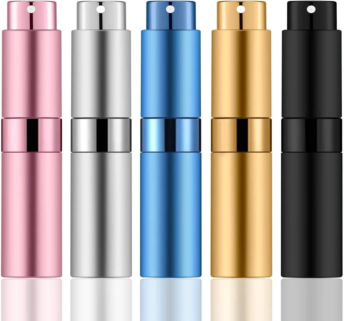 Travel Perfume Refillable Bottle, Mini Portable Atomizer Sprayer Leak-Proof for Pocket & Purse, Present for Travelers（5 Colors） - Abvian image number 1