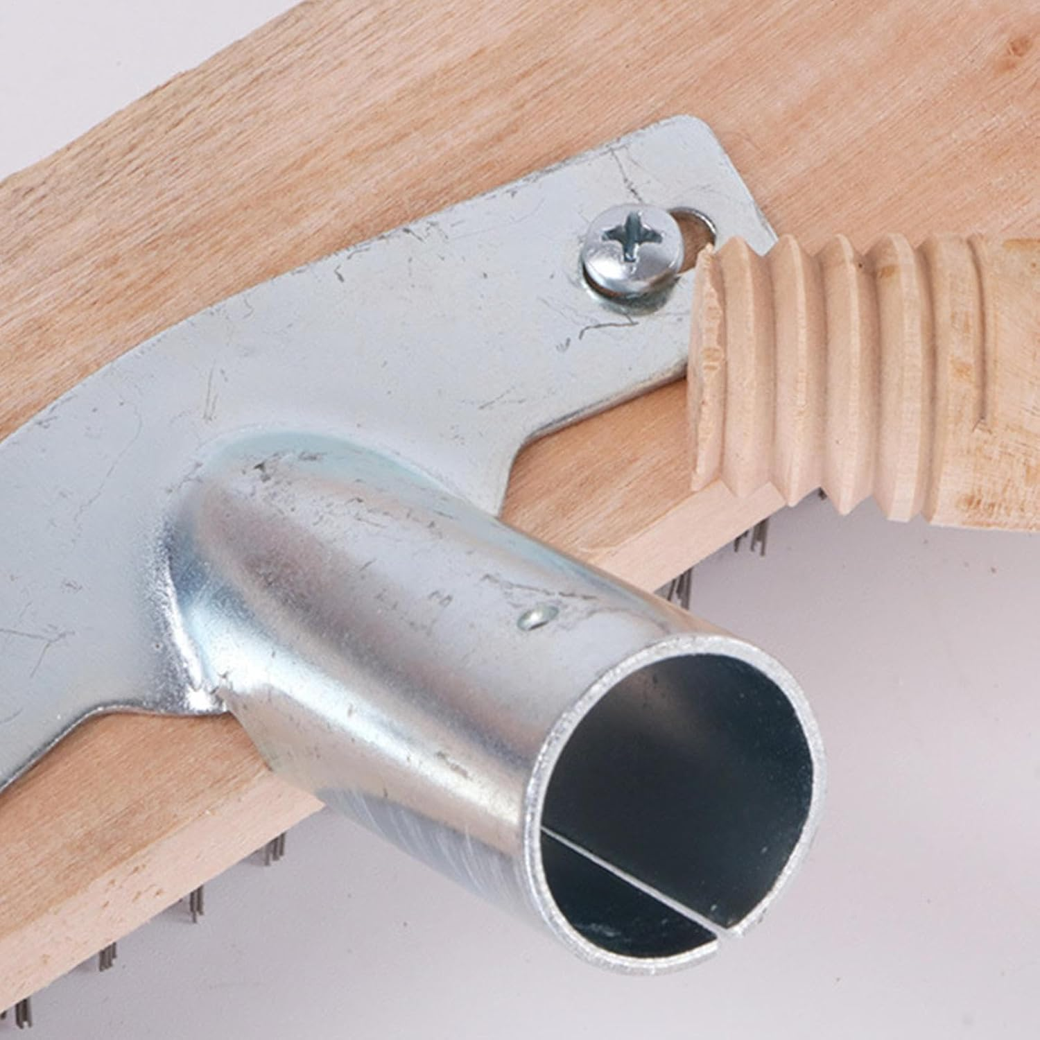 Garden Cleaning Broom - Sturdy Wire Broom, Flexible Push Broom | Steel Bristle Thickened Garden Broom, 30Cm Flexible Hard Bristles Wooden Broom, Heavy Duty Broom for Outdoor Cleaning image number 6