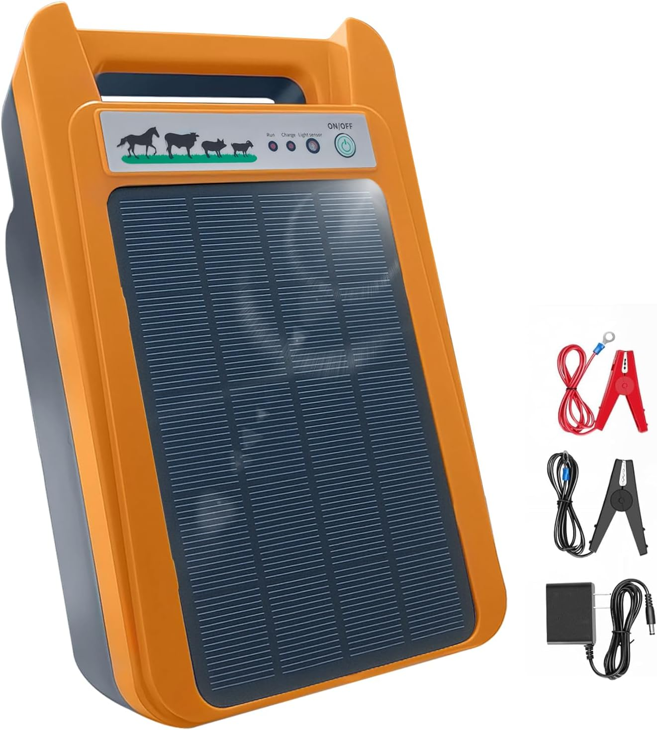 Solar Electric Fence Charger, 0.2J 8000V Solar Powered Fence Charger with Day/Night Mode, 24-Hour Uninterrupted Protection for Livestock, Poultry & Garden image number 3