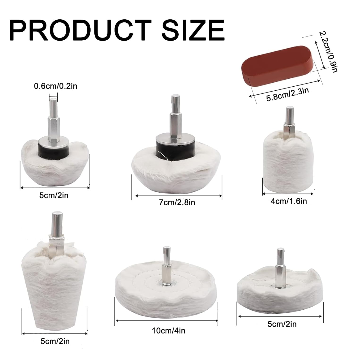 10PCS Buffing Wheel Kit for Drill - Polishing Pads Set for Metal, Aluminum, Stainless Steel, Chrome, Jewelry, Wood, Plastic, Ceramic & Glass image number 1