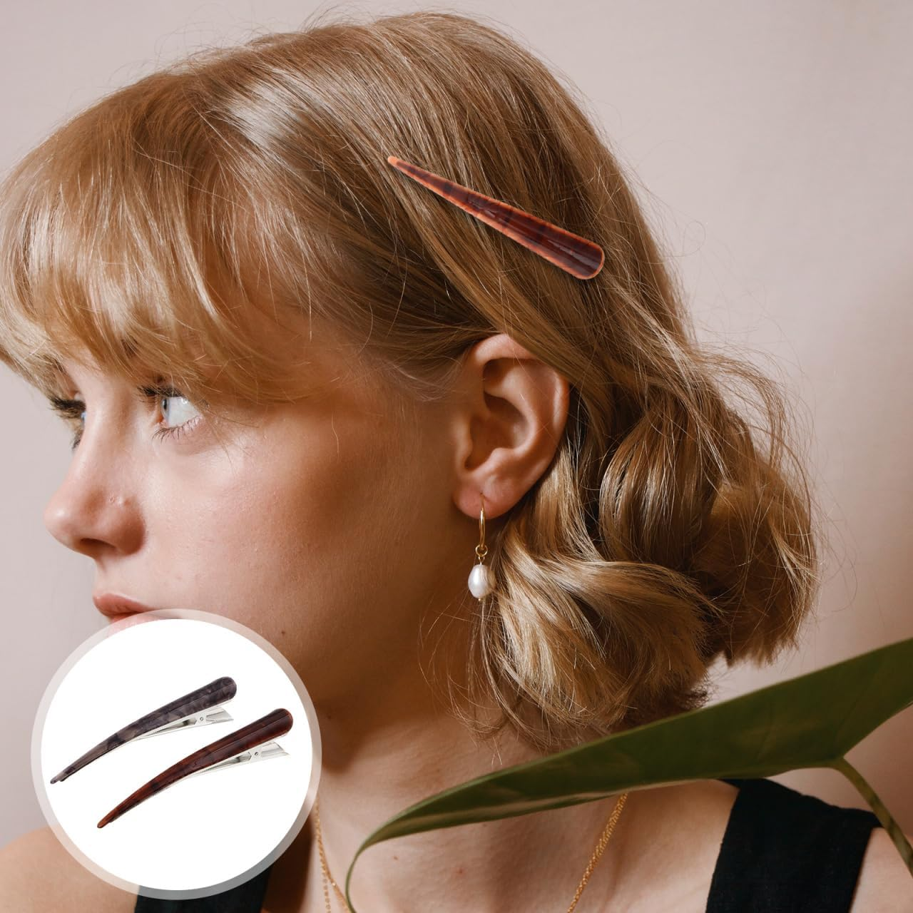 Frcolor Large Duck Teeth Bows Hair Clips Classic Hair Grip Crocodile Duck Bill Clips Hairpins Chic Styling Claw (2Pcs) image number 4