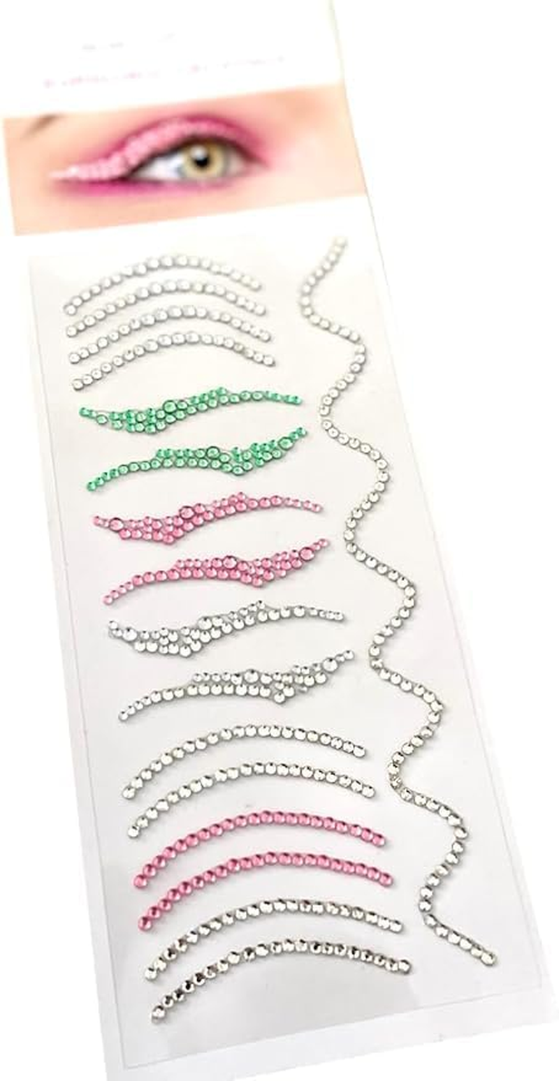 Rebel Tattoos Self-Adhesive Euphoria Eye Hair Face Gems Jewels Rhinestones, Waterproof Reusable Face Jewels Stick for Women Makeup, Violet Crystal Transfer Tattoo for Festival Party (Eyeliners)