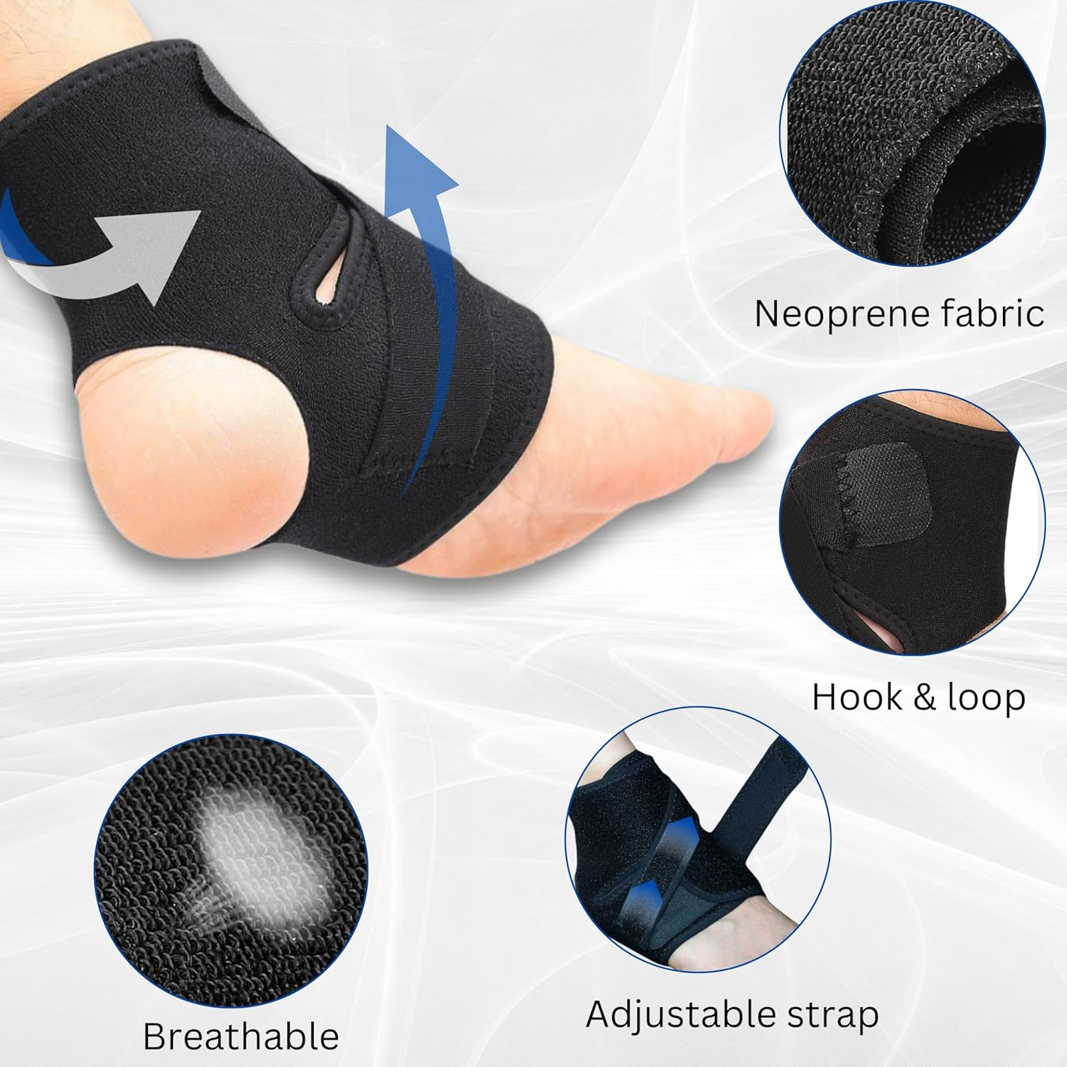 Wonder Care Ankle Support Band for Heel Pain Relief, Ankle Brace for Men/Women, Ankle Binder for Foot Support, Pain Relief, Ankle Belt/Cap Foot Support for Pain Relief - Free Size