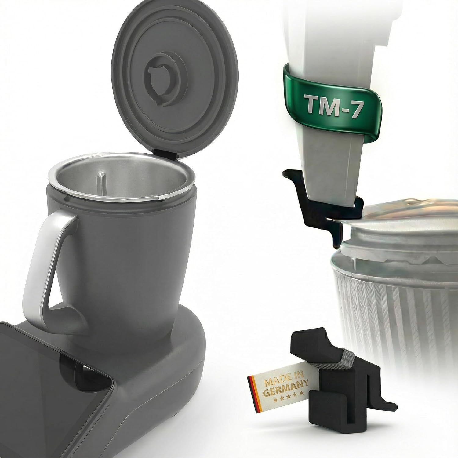 R-Satz Shop Lid Holder Compatible with Thermomix TM7 Practical Pack of 2 Holder for Mixer Lid Clean and Space-Saving Accessories for Storage (2) image number 2