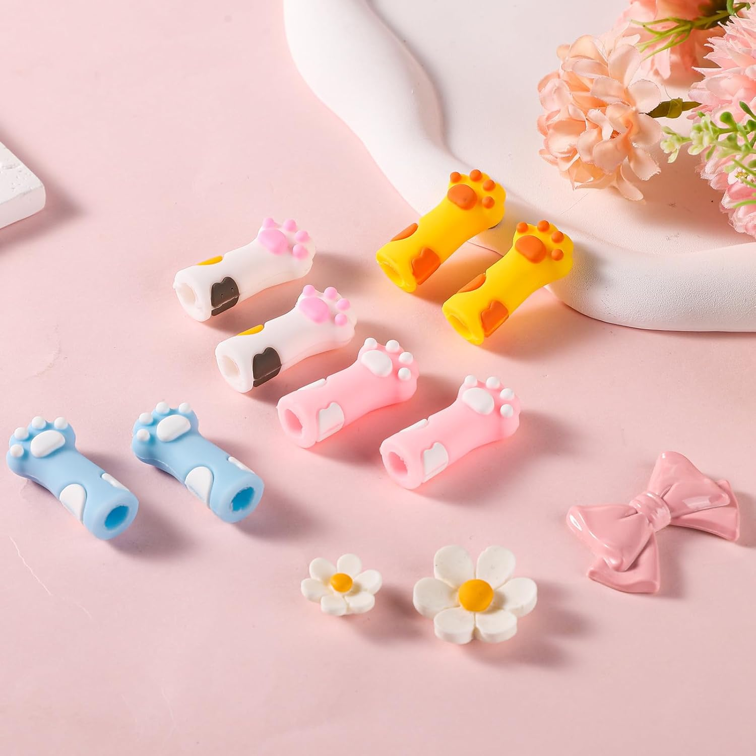 8Pcs Cat Paw Knitting Needle Stoppers, Silicone Cute Knitting Needle Point Protectors Caps Stitch Needle Tip Covers Knitting Accessories for 11-17 (0.31-0.5 Inch) Needles (Color Combination 1) image number 5