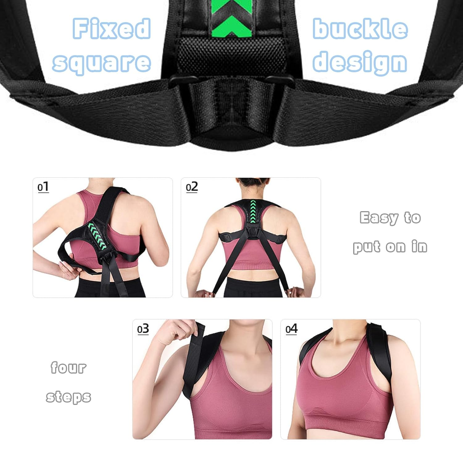 Back Brace for Men & Women,Back Brace for Posture,Adjustable Back Posture Corrector for Neck, Back, Shoulder,Open Chest and Broad Shoulders,Adjustable Comfortable (M) image number 4