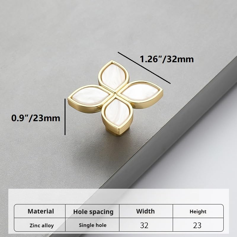 Hat Rack for Wall 6 Pack Square Shell Colorful Coat Hook Kitchen Corridor Hanger Hook Bathroom Towel Hook Drawer Cabinet Wardrobe Small Handle(White Small Petal 32Mm) image number 6