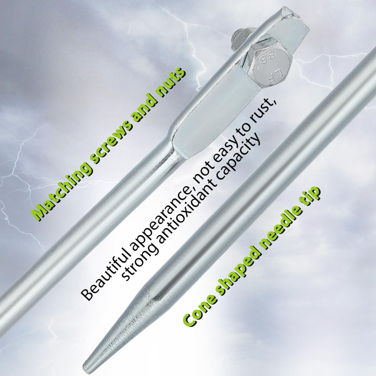 OSALADI Metal Grounding Rod Outdoor Use Electric Fence Ground Stake Kit Stake and Wire image number 6